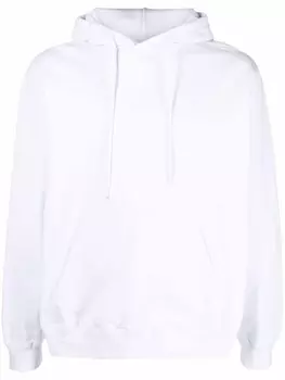 MSGM джемпер с капюшоном и логотипом, белый