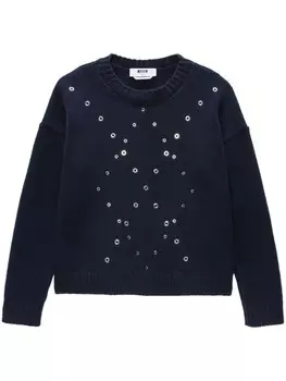 MSGM джемпер с люверсами, черный