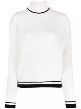 MSGM джемпер с отделкой в полоску, белый