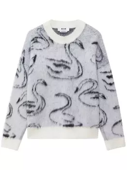 MSGM джемпер с принтом, белый