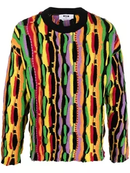 MSGM джемпер с жаккардовым узором, черный