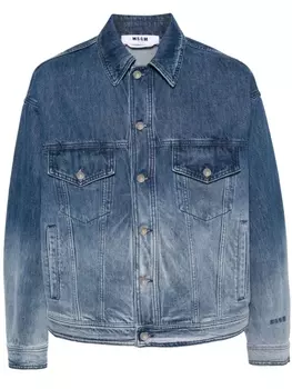 MSGM джинсовая куртка с эффектом омбре, синий