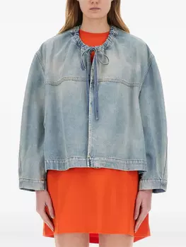 MSGM джинсовая куртка с кулиской, синий