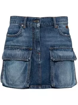 MSGM джинсовая юбка карго, синий