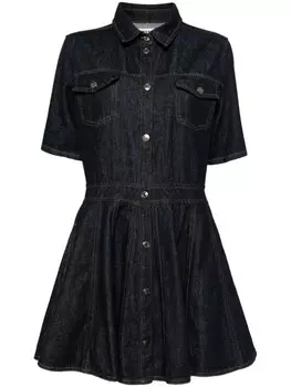 MSGM джинсовое платье на пуговицах, синий