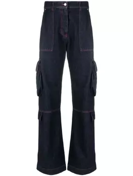 MSGM джинсы с карманами карго, синий