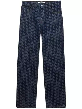 MSGM джинсы с монограммой, синий