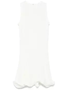 MSGM фактурное платье мини, белый