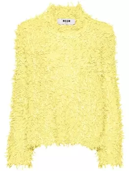 MSGM фактурный джемпер асимметричного кроя, желтый
