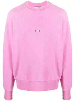 MSGM флисовая толстовка с вышитым логотипом, розовый