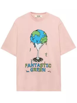 MSGM футболка Fantastic Green, розовый