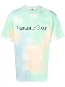 MSGM футболка Fantastic Green с принтом тай-дай, зеленый
