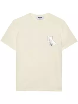 MSGM футболка из хлопка с графическим принтом, нейтральный цвет