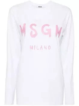 MSGM футболка из хлопка с логотипом, белый