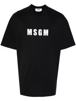 MSGM футболка из хлопка с логотипом, черный