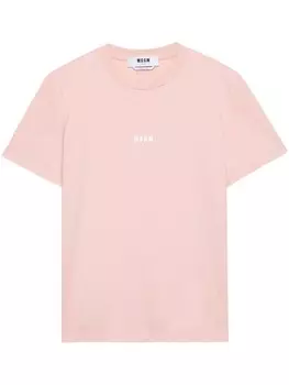 MSGM футболка из хлопка с логотипом, розовый