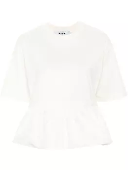 MSGM футболка с баской, нейтральный цвет