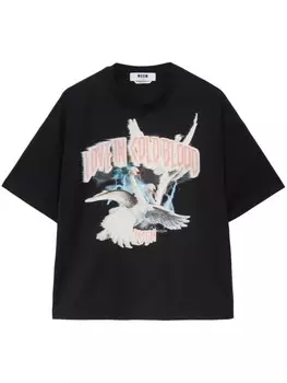 MSGM футболка с графичным принтом, черный