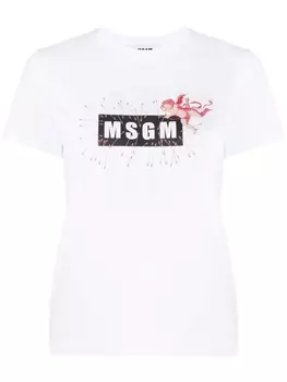 MSGM футболка с логотипом, белый