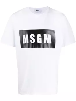 MSGM футболка с логотипом, белый