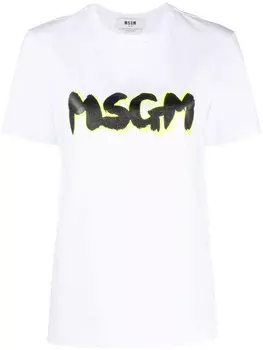 MSGM футболка с логотипом, белый