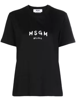 MSGM футболка с логотипом, черный