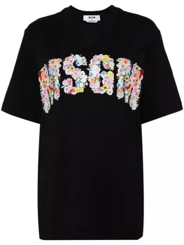 MSGM футболка с логотипом, черный