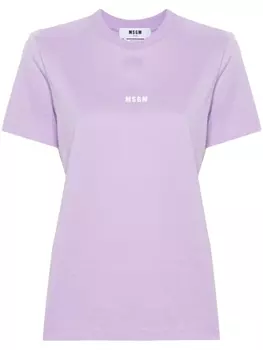 MSGM футболка с логотипом, фиолетовый
