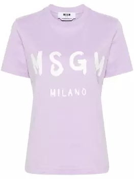 MSGM футболка с логотипом, фиолетовый