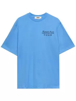 MSGM футболка с логотипом из коллаборации с Burro Studio, синий