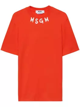 MSGM футболка с логотипом, красный