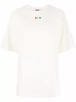 MSGM футболка с логотипом, нейтральный цвет