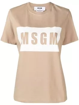 MSGM футболка с логотипом, нейтральный цвет