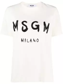 MSGM футболка с логотипом, нейтральный цвет