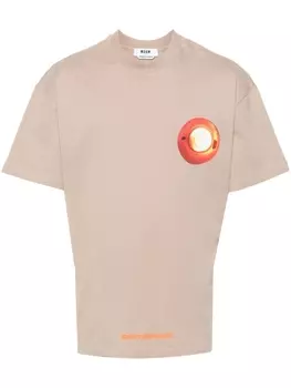 MSGM футболка с логотипом, нейтральный цвет