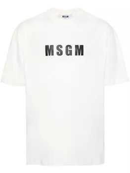 MSGM футболка с логотипом, нейтральный цвет