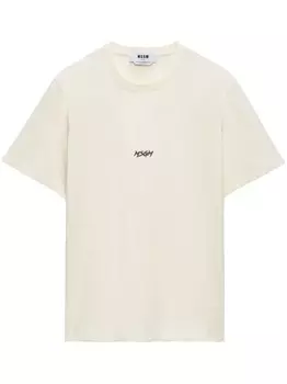MSGM футболка с логотипом, нейтральный цвет