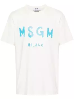 MSGM футболка с логотипом, нейтральный цвет