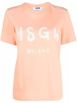 MSGM футболка с логотипом, оранжевый