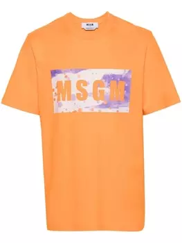 MSGM футболка с логотипом, оранжевый