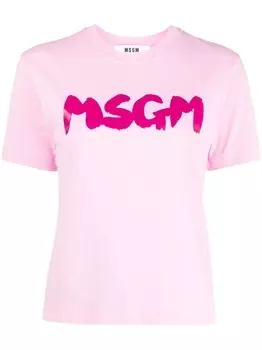 MSGM футболка с логотипом, розовый