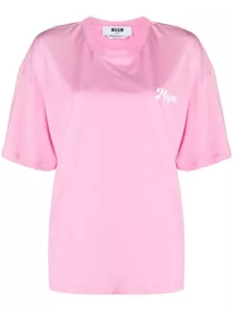 MSGM футболка с логотипом, розовый