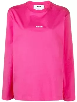 MSGM футболка с логотипом, розовый
