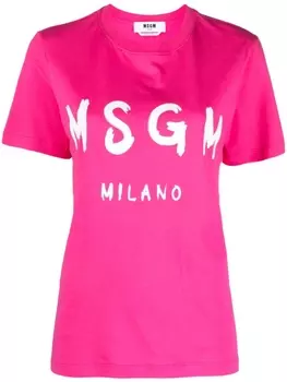 MSGM футболка с логотипом, розовый