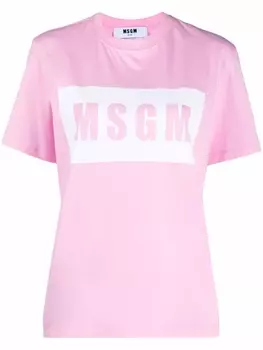 MSGM футболка с логотипом, розовый