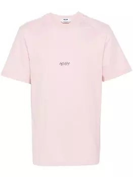 MSGM футболка с логотипом, розовый