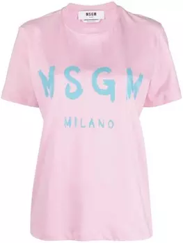 MSGM футболка с логотипом, розовый