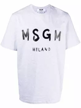 MSGM футболка с логотипом, серый