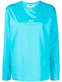 MSGM футболка с логотипом, синий