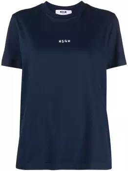 MSGM футболка с логотипом, синий